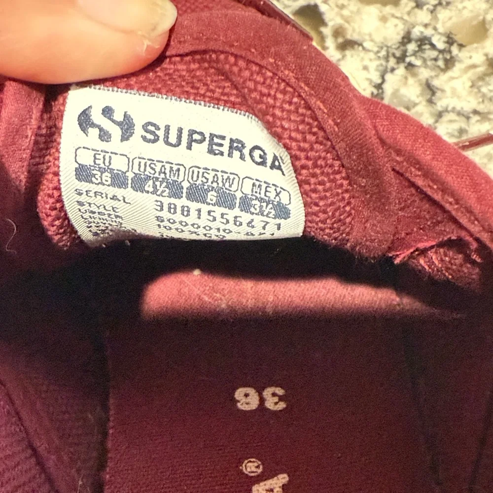 Superga Maroon Canvas Sneakers with Cream Soles